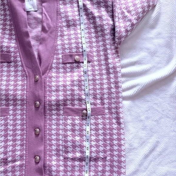 Sandro Pink Houndstooth Cardigan - Picture 5 of 8